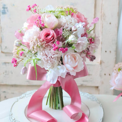 爽やか紫陽花ブーケ ウェディングブーケ ブートニアセット ブーケ