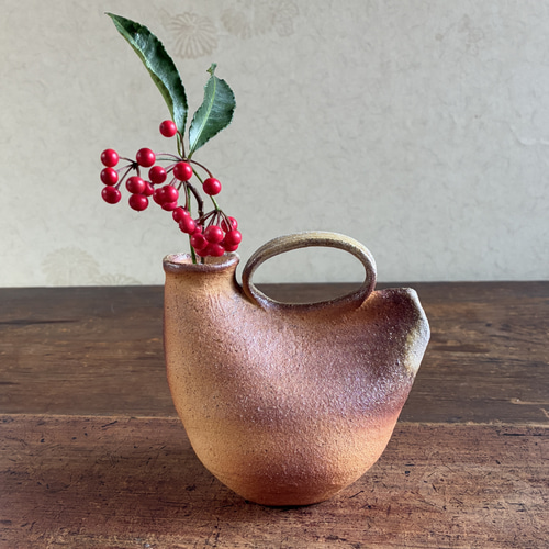 穴窯　焼き締め花器 穴窯による焼き締めの花器 一輪挿し・花瓶・花器 keiogama 通販