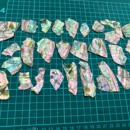 アワビ貝 30枚セット 螺鈿細工 ハンドメイド ハンドクラフト ギターの