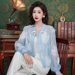 新品 大きいサイズ 花柄刺繍 シースルーブルゾン夏物オーバーサイズ3L