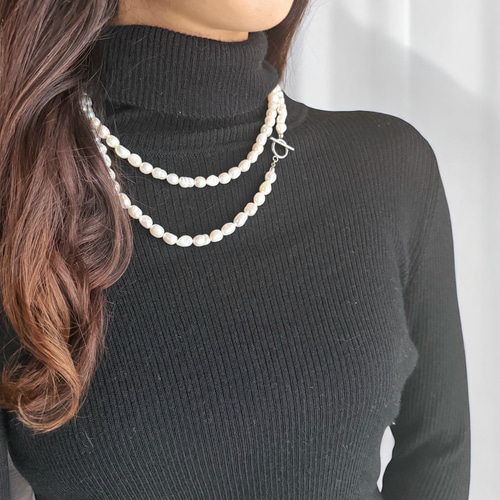 JORIE】ロング！100cm❤️淡水パールネックレス 3way サージカル