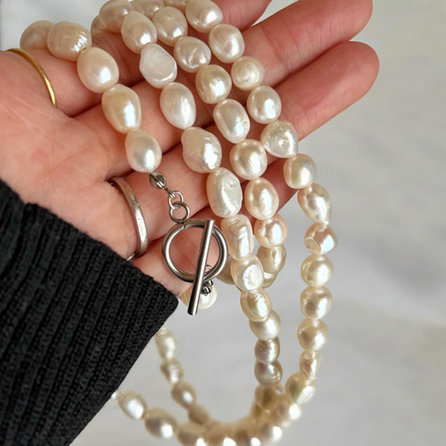 JORIE】ロング！100cm❤️淡水パールネックレス 3way サージカル