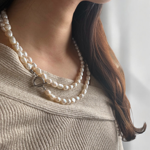 JORIE】ロング！100cm❤️淡水パールネックレス 3way サージカル