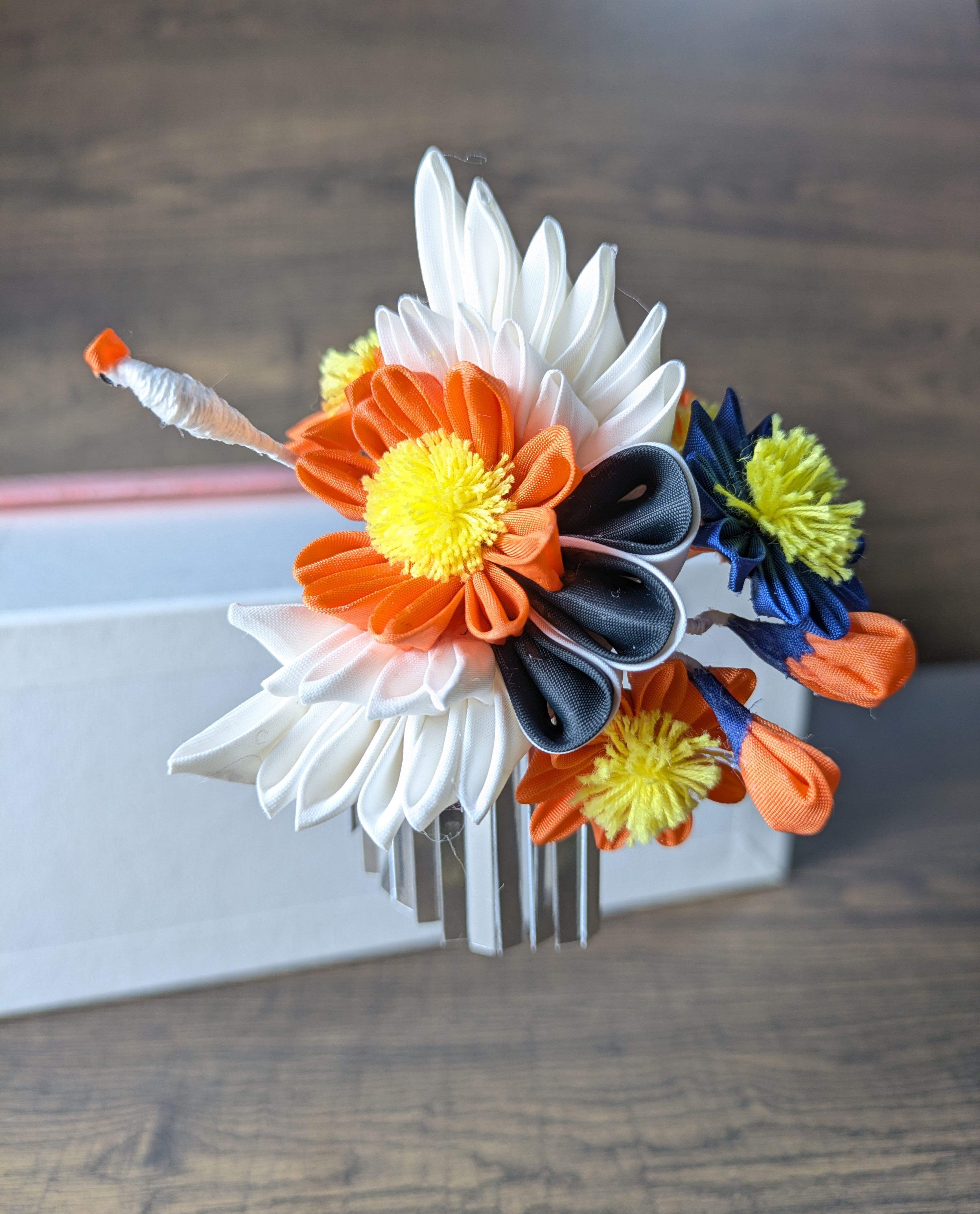 花鶴つまみ細工簪 寒菊 かんざし 成人式