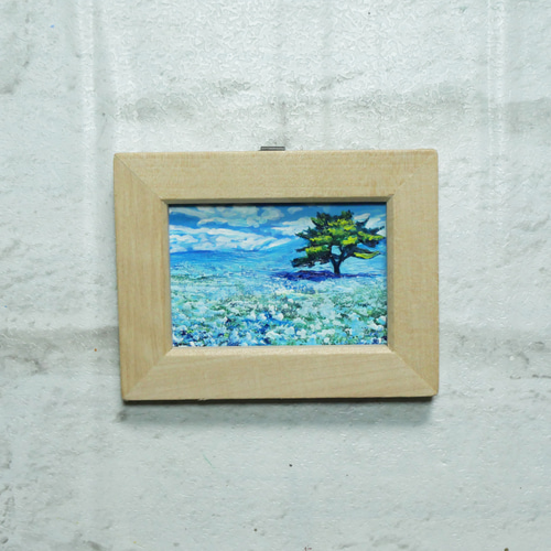 油絵 油彩 油彩画 絵 絵画 キャンバスパネル ミニ絵画【ネモフィラの丘】 油絵 油彩 油彩画 絵 絵画 ミニ絵画【ネモフィラの丘】 絵画 HR 通販