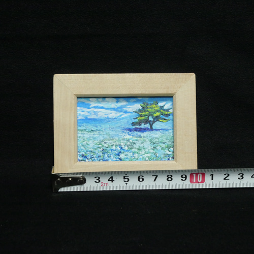 長方形ミニ絵画【ネモフィラの丘】 油絵 油彩 油彩画 絵 絵画 ミニ絵画【ネモフィラの丘】 絵画 HR 通販