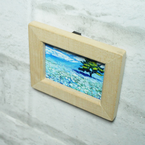 油絵 油彩 油彩画 絵 絵画 ミニ絵画【ネモフィラの丘】 絵画 HR 通販