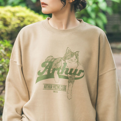 猫カラープリントスウェット（裏パイル）舌ペロ/3カラー/ねこ