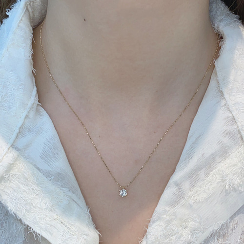 天然ダイヤモンドネックレス0.4ct k18 0006 ネックレス・ペンダント