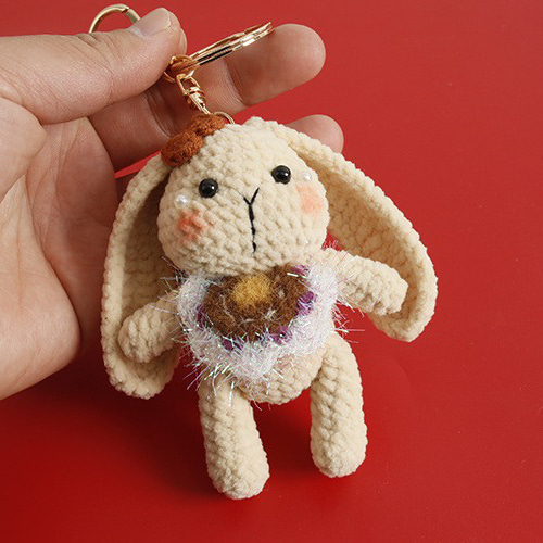 毛糸 手作り 編みぐるみ キーホルダー バッグチャーム【動物シリーズ