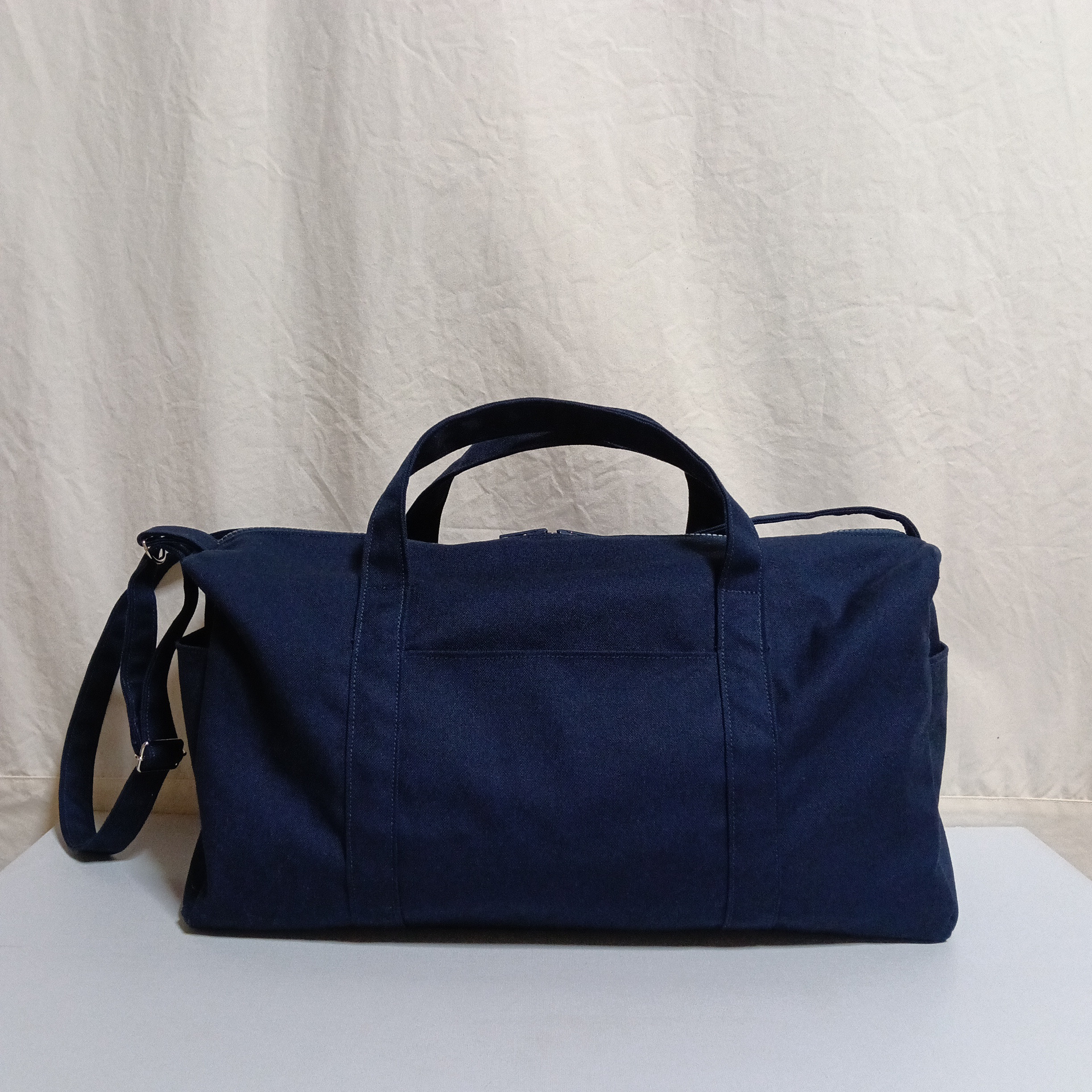 【ボストンバッグ】11号帆布／ネイビー／細紐／ショルダーバッグ／2way