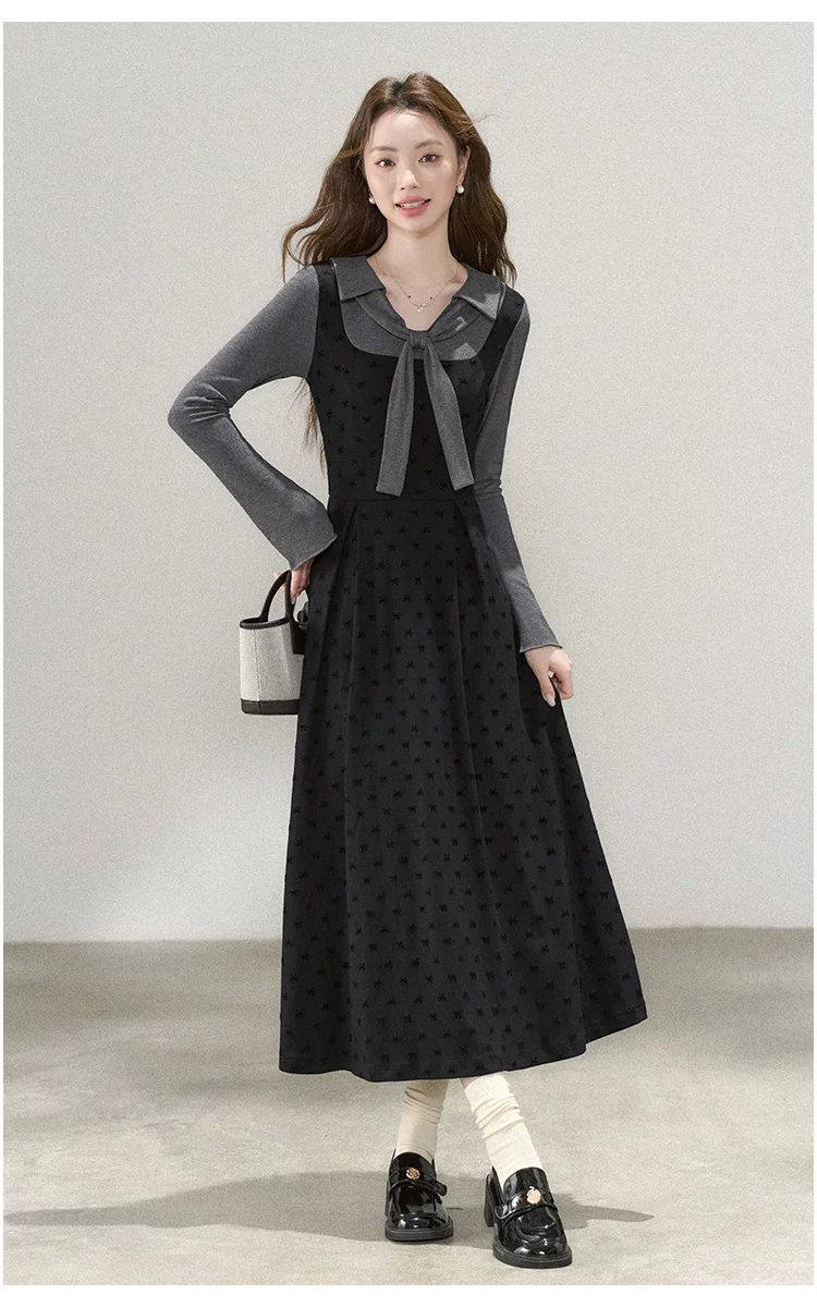 カーディガン トレーナー コート ジャケット 裏起毛 秋冬黒ふわふわ裏起毛ニットフード付きロングコート 受注制作 通勤