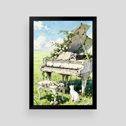 絵画。原画☆キャンバスF10【かわいい猫たちが一緒に香ばしいお風呂に