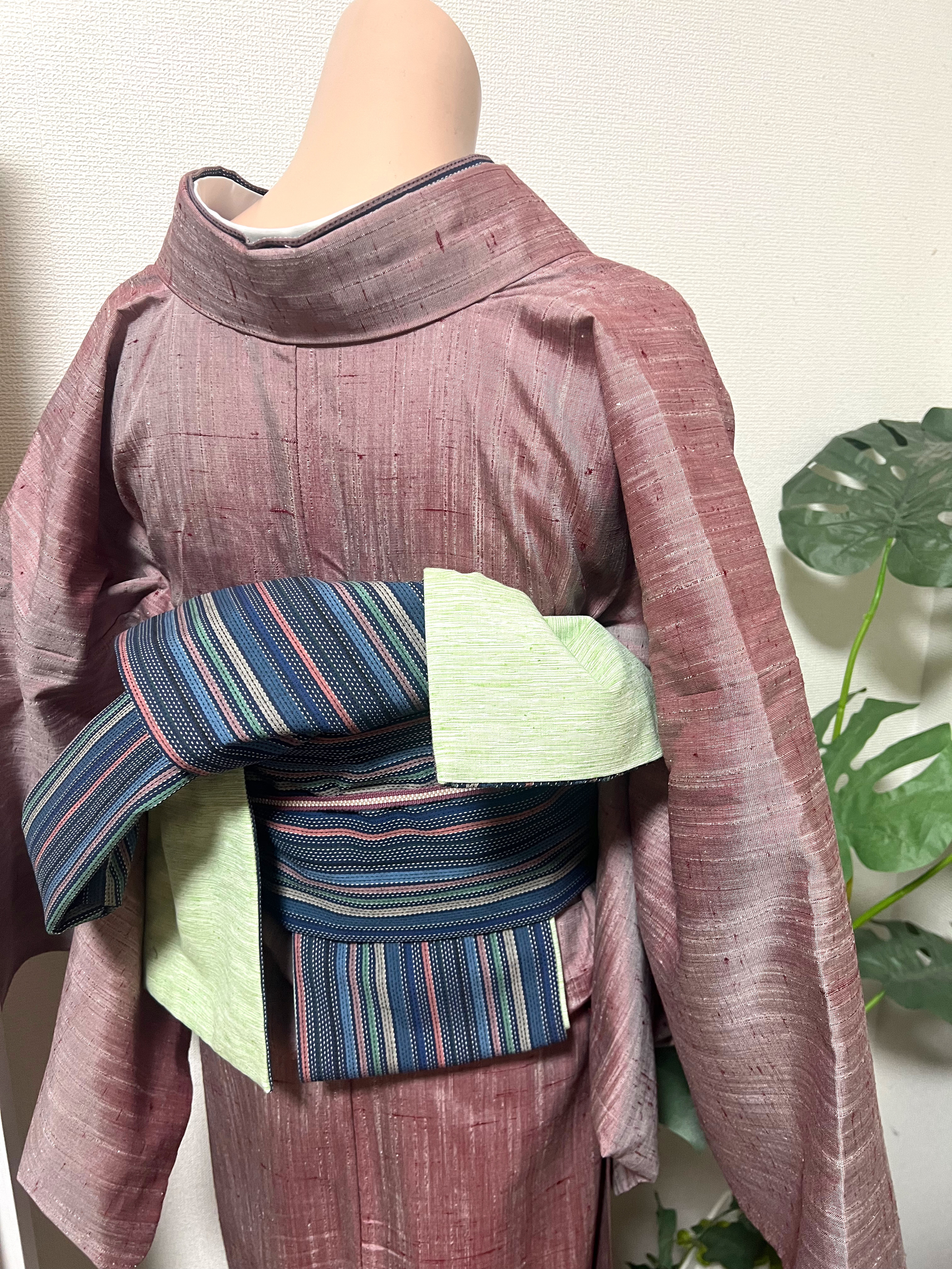 刺子織やまごじょう紬リバーシブル半幅帯