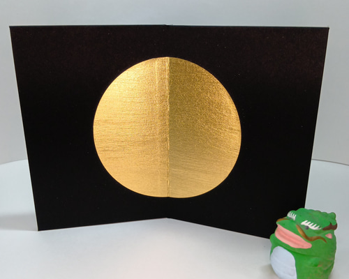 13.5cm2曲屏風 夜空に金色の月 その他インテリア雑貨 黒うさぎもん吉