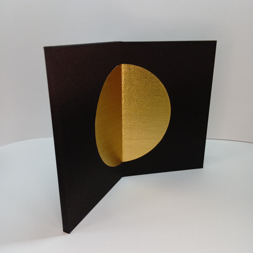 13.5cm2曲屏風 夜空に金色の月 その他インテリア雑貨 黒うさぎもん吉