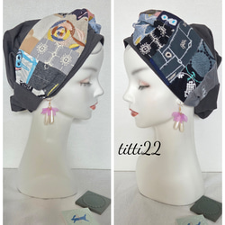 πεω♡【ミナペルホネンsurplus + tambourine 】 帽子にもなるヘア