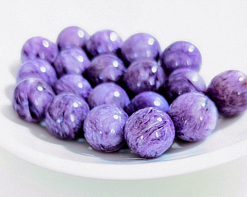 ★特選一連★高品質♢格安【世界三大ヒーリング石♢チャロアイトタンブル連】❤️ ✿天然色【厳選】チャロアイト 【11.5mm】1 粒売り 〘世界三大