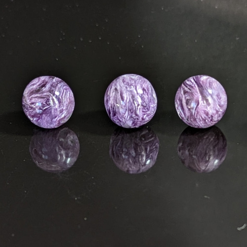 ★特選一連★高品質♢格安【世界三大ヒーリング石♢チャロアイトタンブル連】❤️ ✿天然色【厳選】チャロアイト 【11.5mm】1 粒売り 〘世界三大