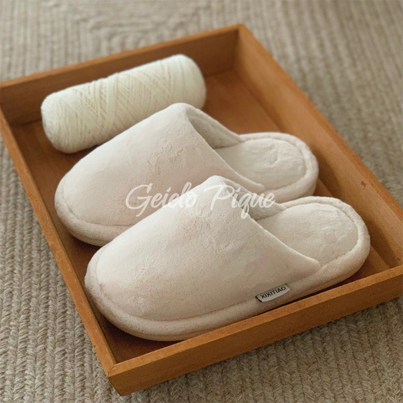 和風 ミニマリスト 高級感 フロアスリッパ 男女兼用 冬用 滑り止め 暖かい モコモコ インドアシューズ