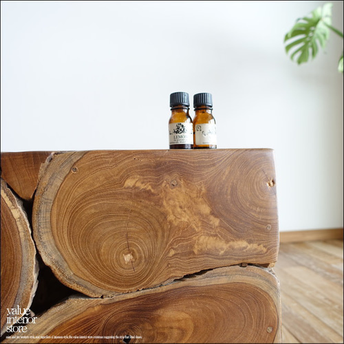 無垢 チークブロックスツールN 40x40cm 銘木 チーク ブロック スツール 椅子 天然木 無垢 キューブ 40cm