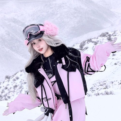 2026 スノボウェア 上下セット ピンク レディース メンズ ジャケット