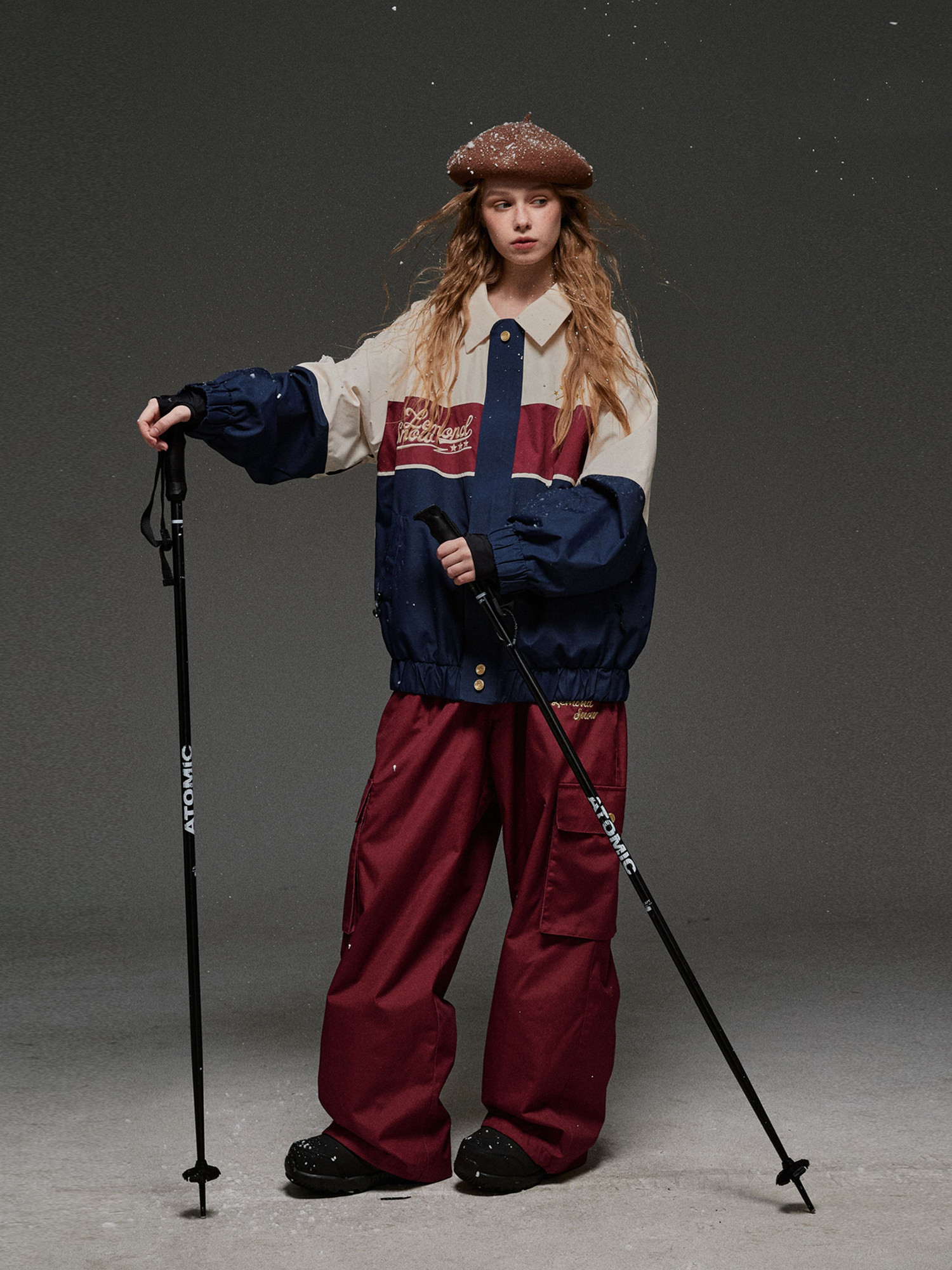 2026 スノボウェア 上下セット レトロ 韓国風 撥水 防寒 レディース メンズ ジャケット パンツ SK129