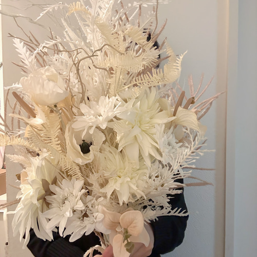 ウェディングブーケ アーティフィシャルフラワー ダリア ウェディングブーケ アーティフィシャルフラワー 結婚式に 12月の秋冬