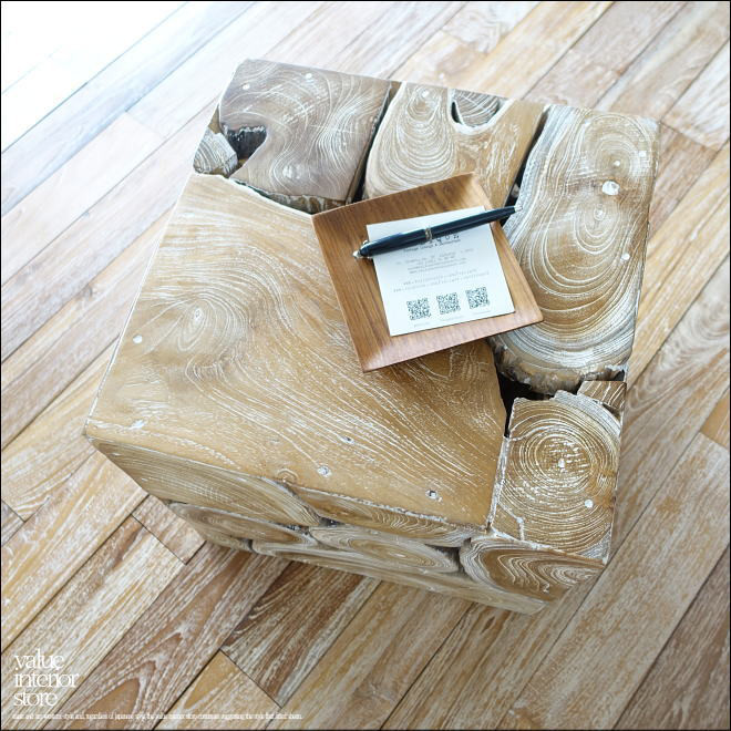 無垢 チークブロックスツールNW 椅子 イス ベンチ チェア ナチュラル