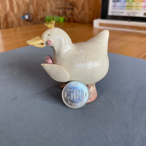 幸せを運ぶ白いガチョウさん アヒル 陶器 置き物 その他置物 TARACO