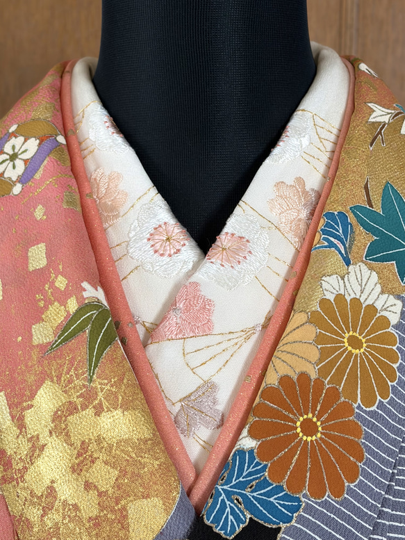 桜の半衿 NO.1☆オフホワイト☆正絹☆日本刺繍☆振袖・晴着に☆成人式
