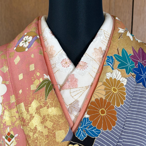 桜の半衿 NO.1☆オフホワイト☆正絹☆日本刺繍☆振袖・晴着に☆成人式