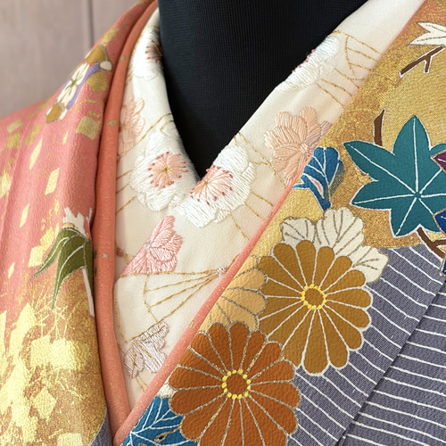 桜の半衿 NO.1☆オフホワイト☆正絹☆日本刺繍☆振袖・晴着に☆成人式