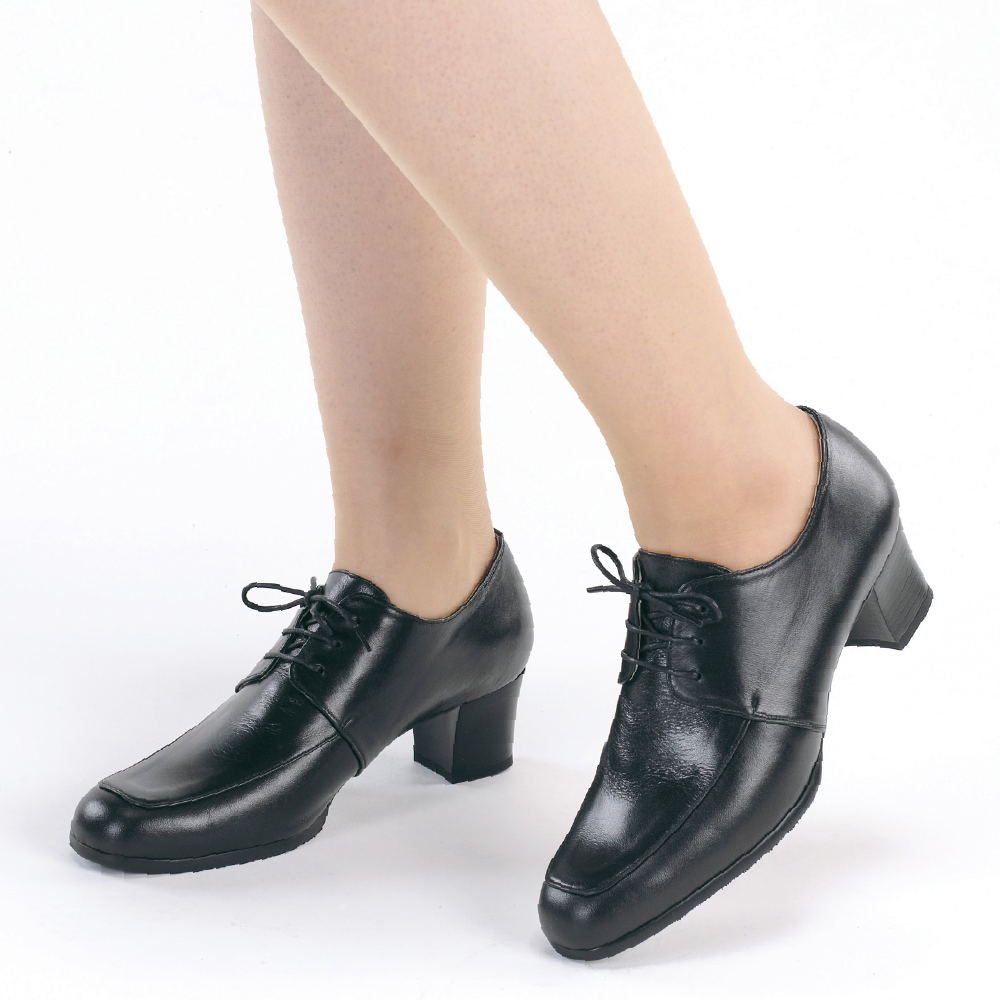 幅狭A C レースパンプス ビジネス 紐靴 革靴（ヒール約4.5cm）