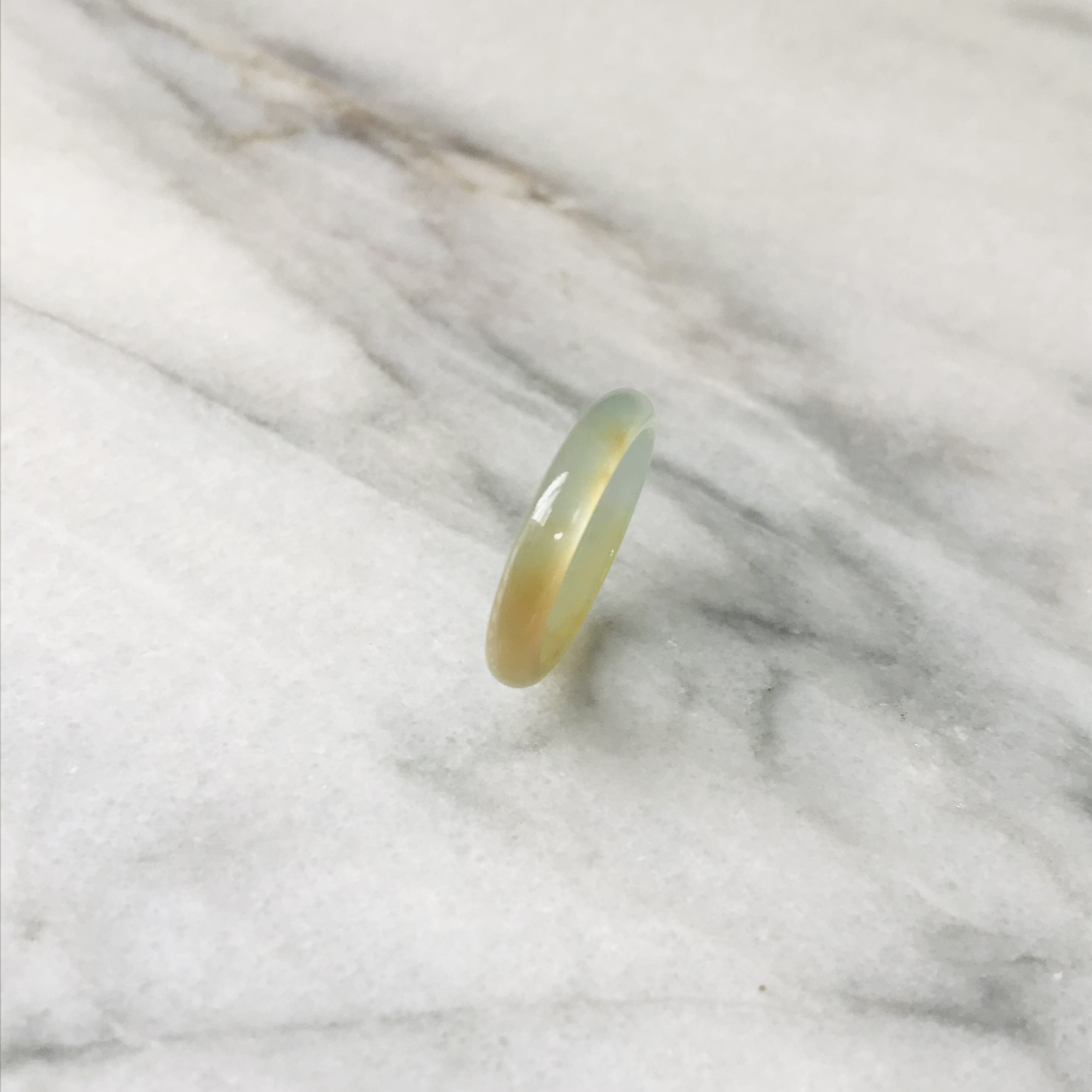 [R141-004］ ジェイド　JADE ヒスイ　本翡翠　くりぬき　リング　天然石　一点物　グアテマラ産　8.5号　指輪