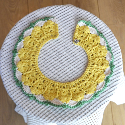 オーガニックコットン フリルスタイ yellow スタイ・よだれかけ 編夢