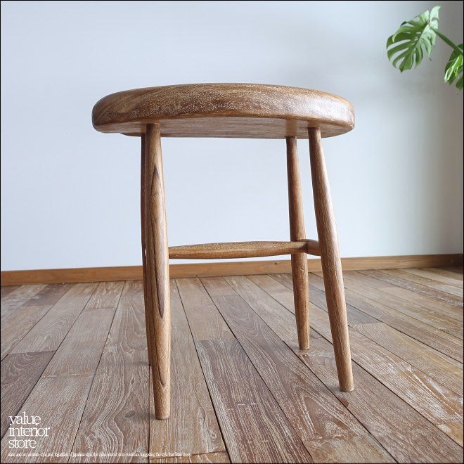 チーク無垢材 beansスツール / N02 椅子 イス ナチュラル カフェチェア 無垢材スツール ナチュラル 手作り家