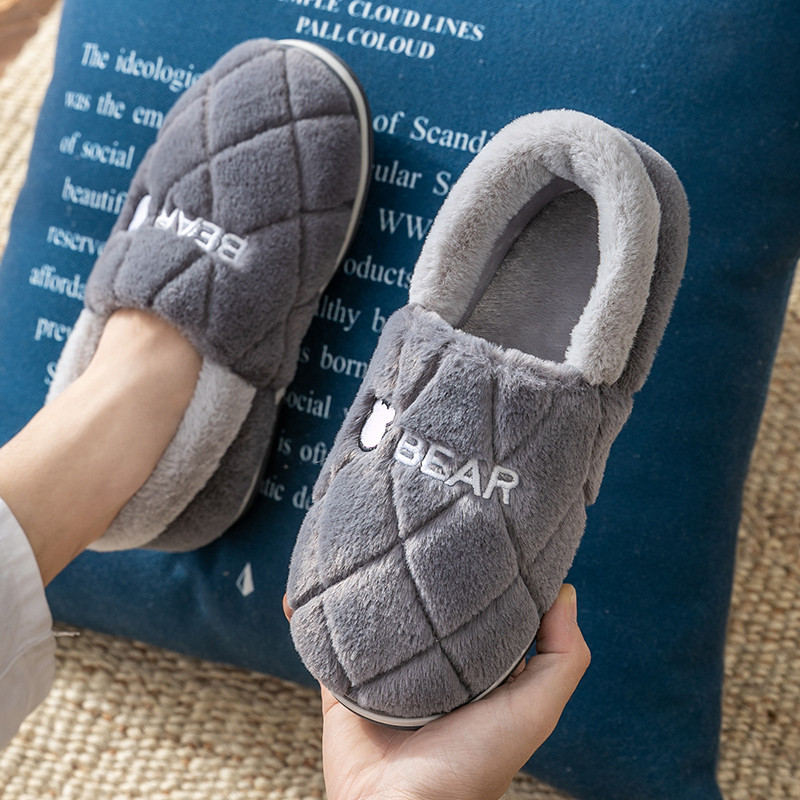 和風 メンズ・レディース 冬用 ヒールカバー付き 綿入りスリッパ 室内用 家居 暖かい 毛羽立ち素材 外穿可能 秋冬対応