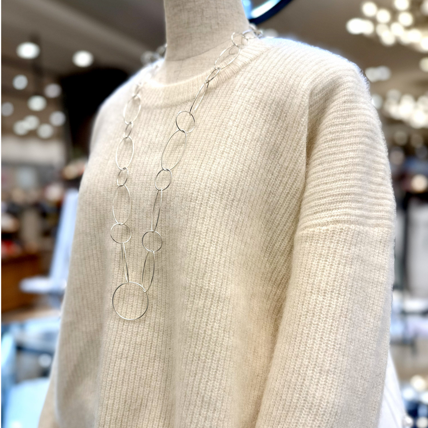 Silverオーバルループ チェーンネックレス