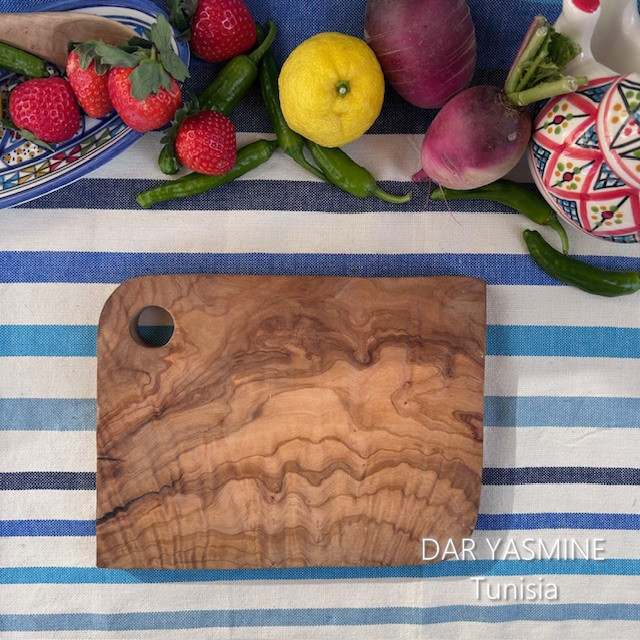 オリーブの木　カッティングボード　静かに打ち寄せる波　約22cm