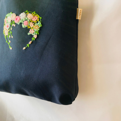 紺色のカワイイくぼみつきミニトートバッグ 550mlペットボトルが入る