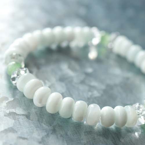 回紋珠　アイスラリマー　ブレスレット　天然石 ☆スペシャルプレミアムブレス☆アイスラリマー：タンブル（ボタン