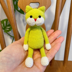 ベビーグッズも大集合 mini ami-neko yellow 通販 ami-neko あみぐるみ キーホルダー ぬいぐるみ