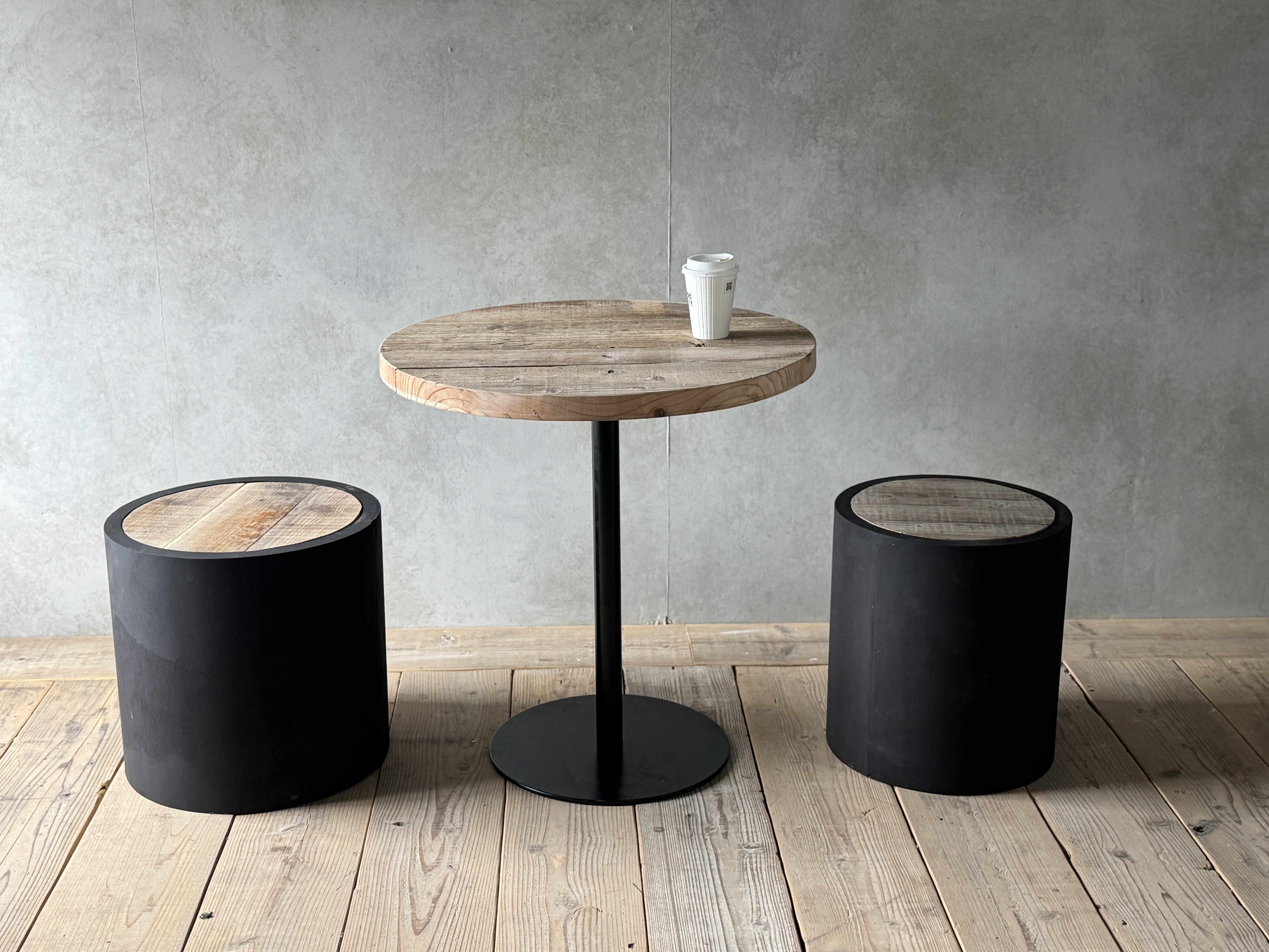 【お得セット！丸テーブル/椅子】足場　古材　カフェテーブル　スツール　アイアン　ダイニング　テーブル　おしゃれ　リビング