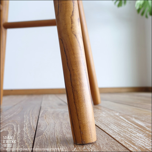 チーク無垢材 バースツールPriv/N カウンターチェア ハイスツール 椅子