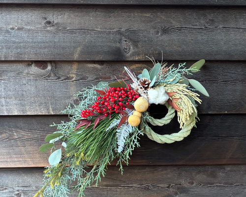 しめ縄2026 お正月飾り ひょうたん ハーブ入りほんのり良い香り