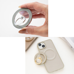 MagSafe対応 Android スマホリング カラーリアケース セット 【 シュリンクレザー 】 名入れ JS24K 19枚目の画像