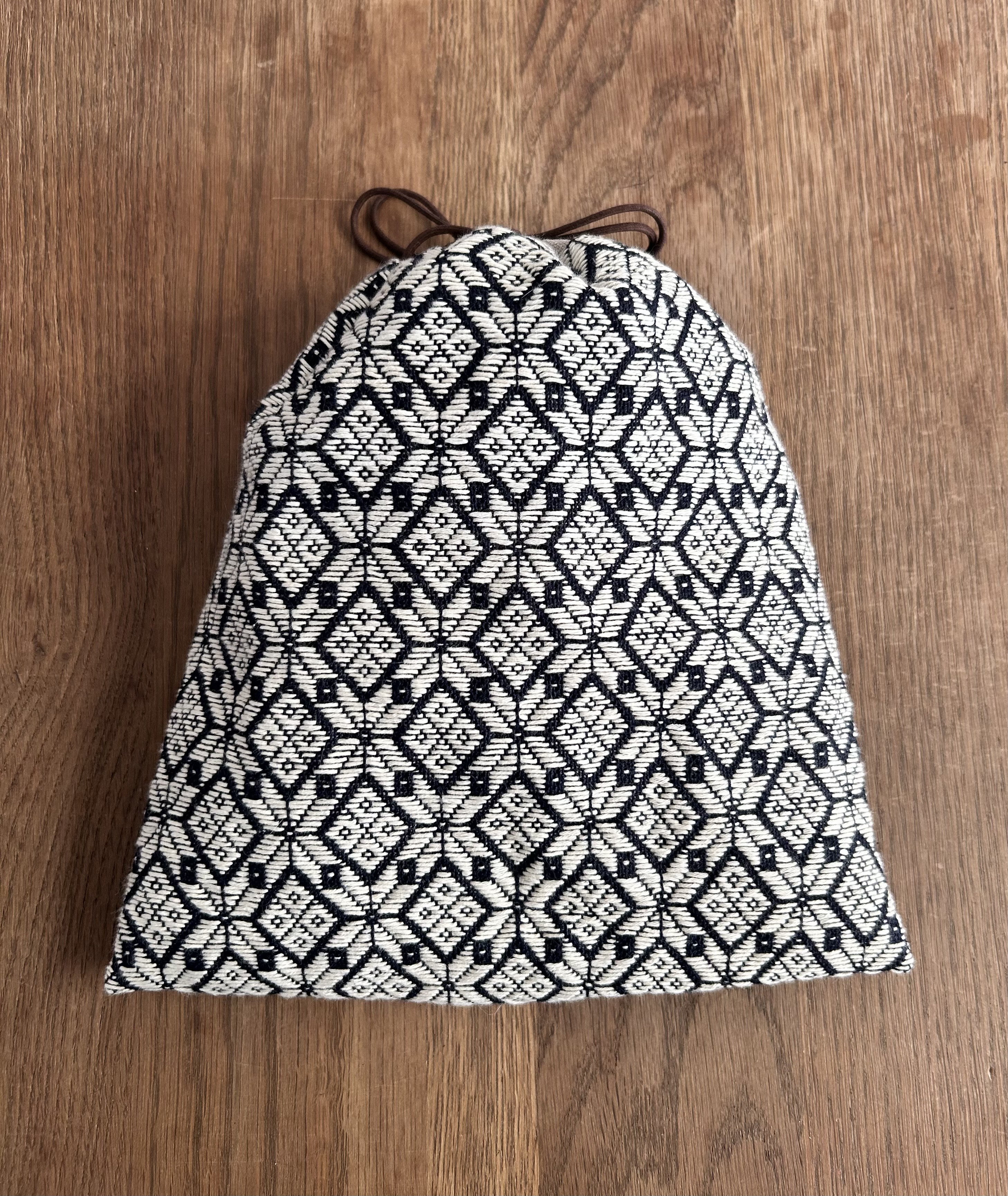 こぎん刺し巾着▲△紺×キナリ▽▼