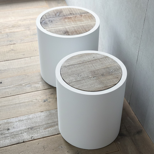 お得な2点セット】丸スツール 椅子 足場 古材 サイド ワゴン スツール