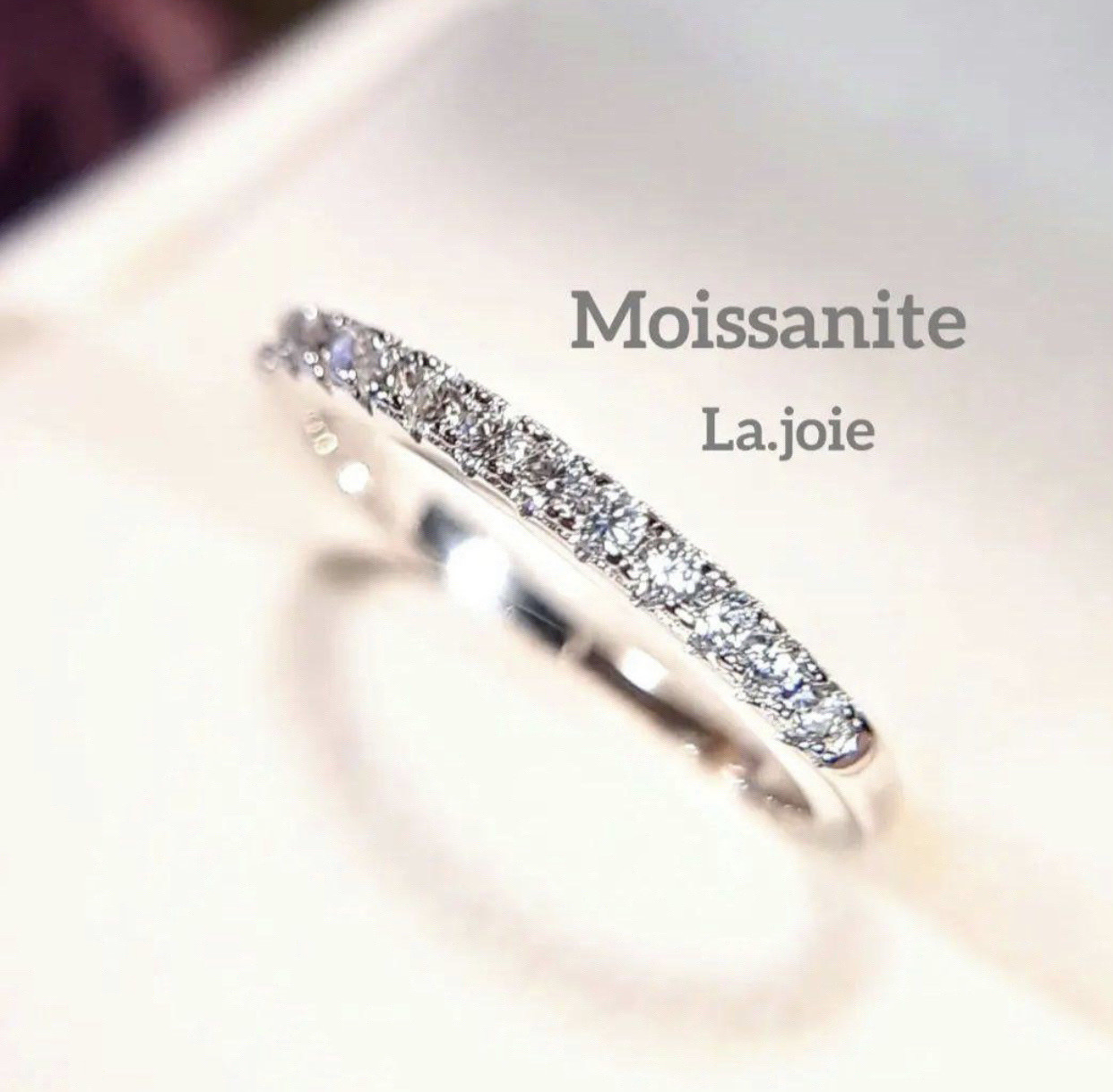 大人気❗️ 最高品質 モアサナイト ハーフエタニティ 1.5mm リング